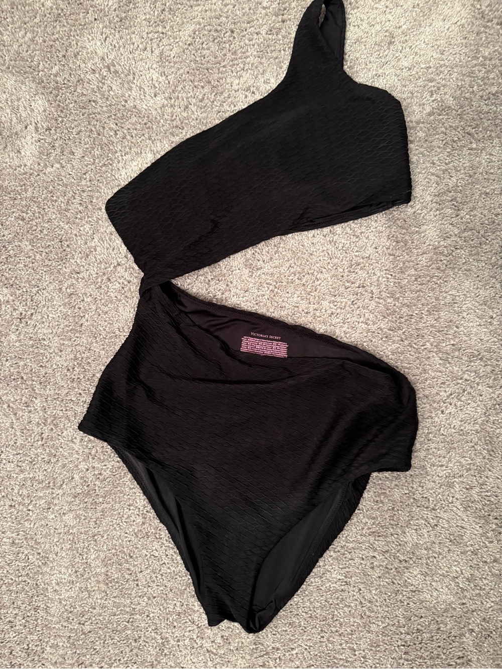 Women's One-Shoulder VS Black swimsuit
